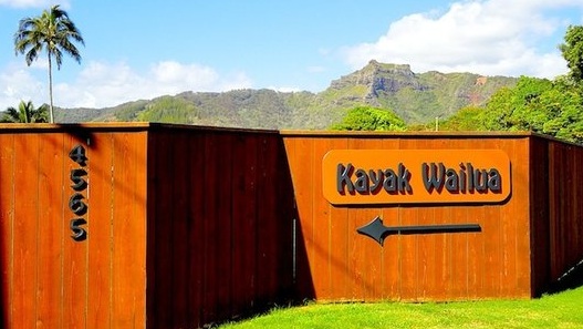 The exterior sign for Kayak Wailua